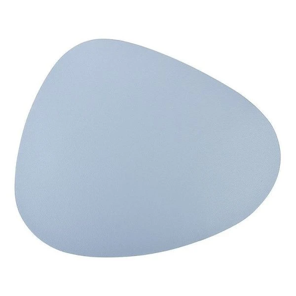 Салфетка сервировочная 45*37см фигурная полиуретан Экокожа голубая (4/180)