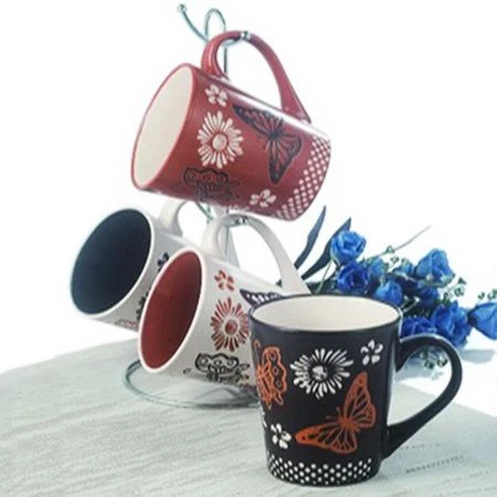 Кружки набор 4пр 380мл керамика на мет.подставке 14804-4MS (6) Кружки набор 4пр 380мл керамика на мет.подставке 14804-4MS (6)