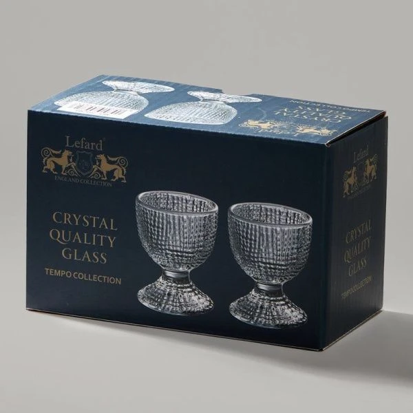 Набор подставок под яйцо 2шт 5,5*6см стекло Tempo grey (36)