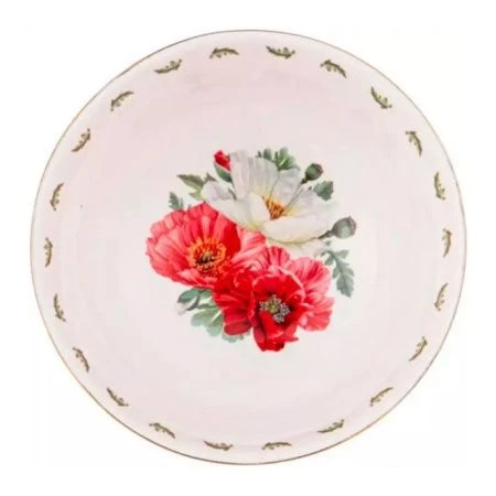 Тарелка глубокая 650мл 15*7см фарфор Маки суповая (36)