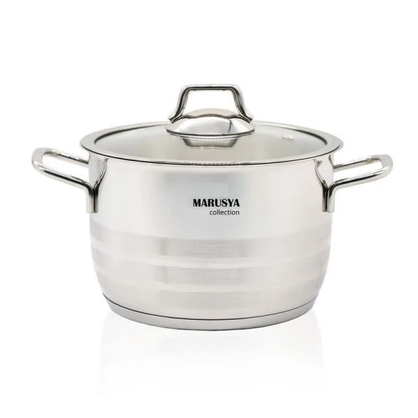 Кастрюля 3,7л 20см нерж.сталь КЛАССИКА со стекл.крышкой (6)