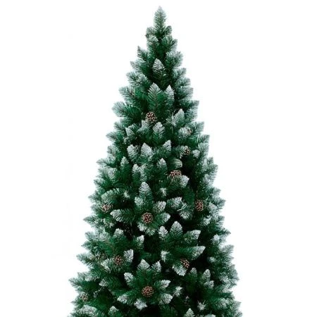 Елка искусственная 120см ЗАСНЕЖЕННАЯ с шишками 240 веток 6см pvc JC-14502/JC-14947 (1)
