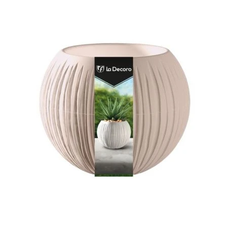 Кашпо 300мл 10*12см пластик СФЕРА МИНИ пудровый (27)