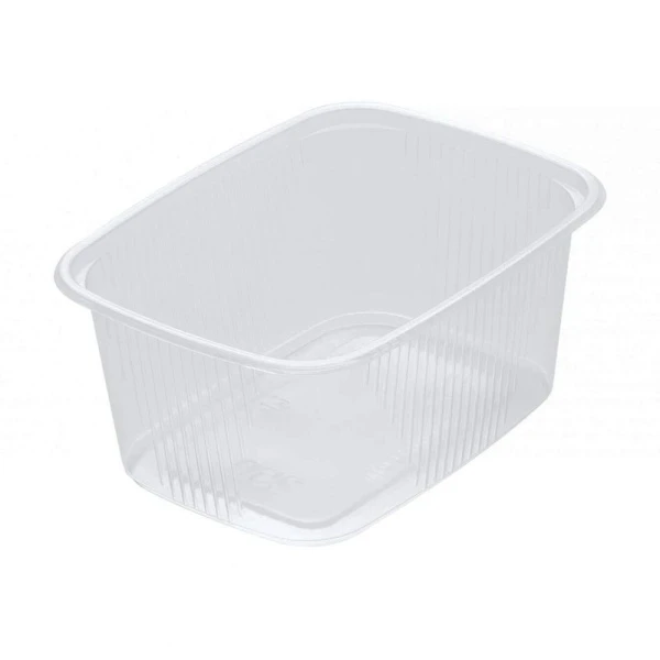 Контейнер одноразовый 200мл 108*82мм полистирол прямоугольный прозрачный с крышкой (1000/20)