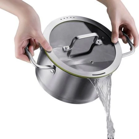 Кастрюля 4,5л h12см нерж.сталь Palermo со стекл.крышкой 22см 77-0522 (6)