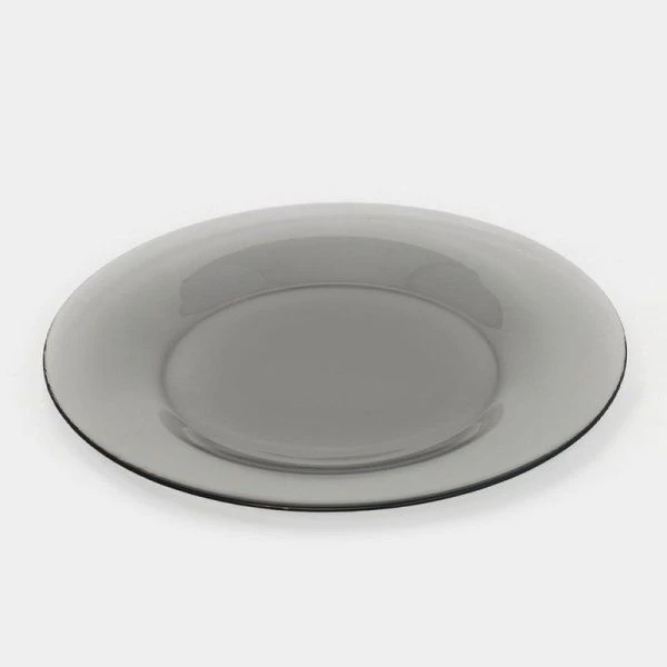 Тарелка мелкая 19,6см стекло СИМПАТИЯ ГРАФИТ десертная (36)