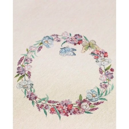 Скатерть 140*240см гобелен ПРИНЦЕССА лиловая клетка