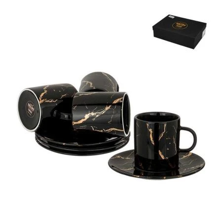 Чайный набор 8пр фарфор FANTASY черный на 4 персоны 220мл (8)