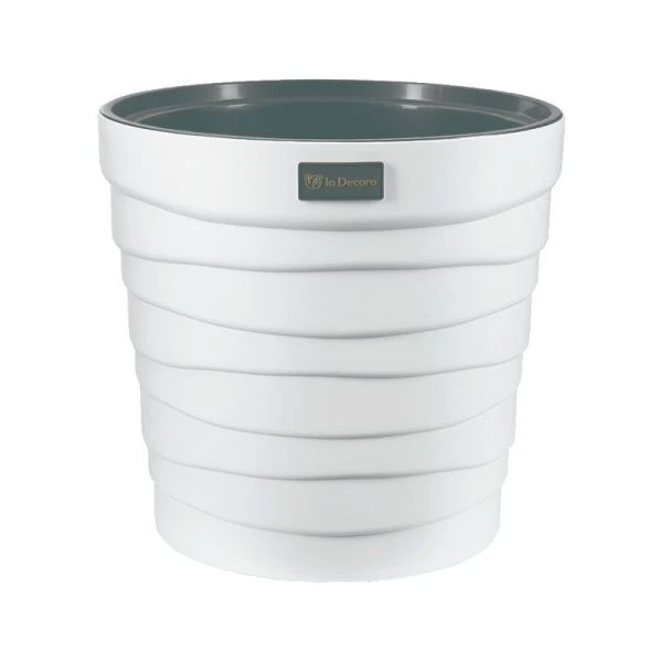Кашпо 12л 29,3*30,7см пластик БАРХАН белый (6)