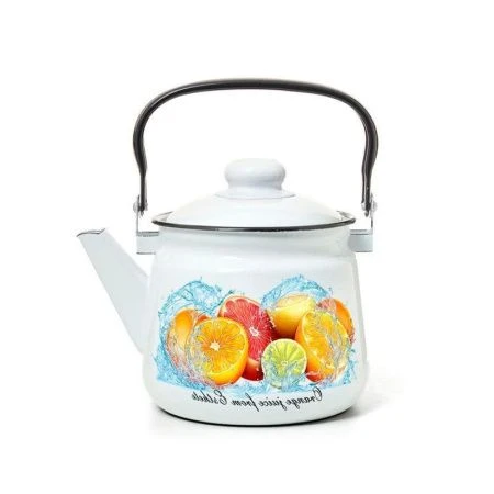 Чайник 1,5л эмаль ЦИТРУСОВЫЙ ФРЕШ (8)