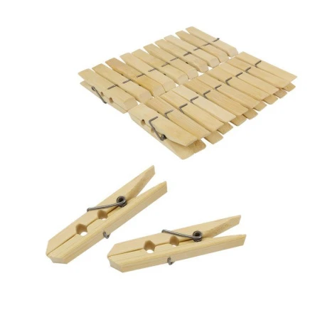 Прищепки бельевые дерево 20шт (бамбук) JC-13697 (150)