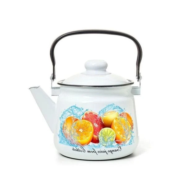 Чайник 1,5л эмаль ЦИТРУСОВЫЙ ФРЕШ (8)