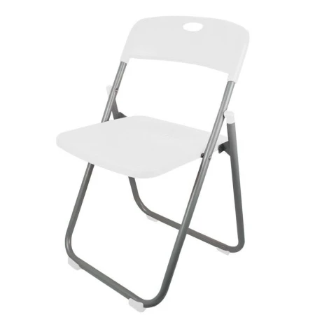 Стул складной пластик КАФЕ-ТУРИЗМ 67*38*39см, труба 22мм, белый, нагруз. до 100кг (6)
