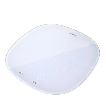 Весы кухонные электронные стекло 5кг Centek CT-2482 18*18см, LCD белые (12)