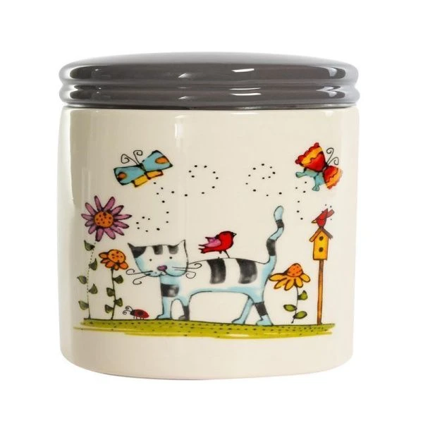 Банка для сыпучих продуктов 730мл керамика ПОЛОСАТЫЙ КОТ (24)