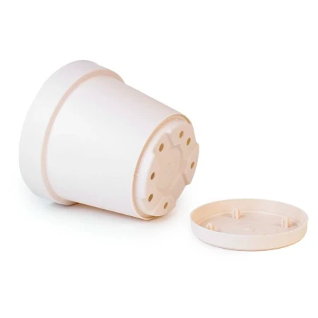 Горшок для цветов 5,7л пластик ПАРИЖ молочный (36)