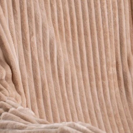 Плед 200*220см велсофт 300GSM полоска 2,5мм капучино JC-17899 (10)