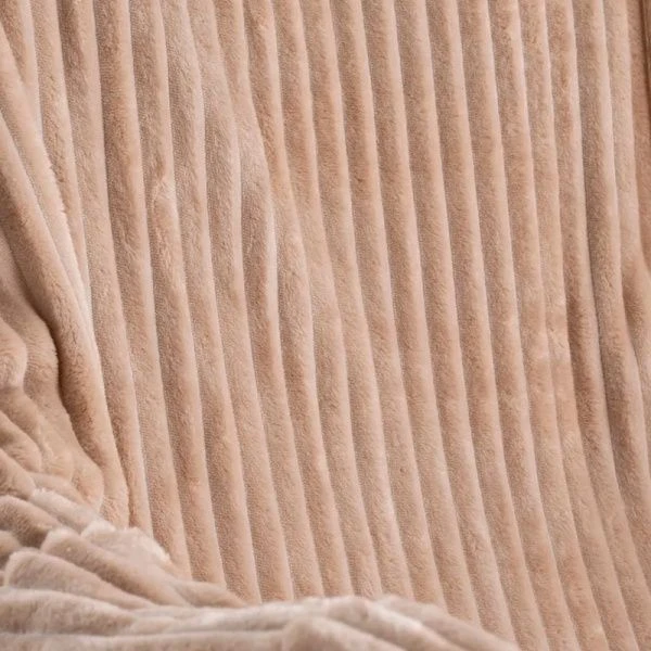 Плед 200*220см велсофт 300GSM полоска 2,5мм капучино JC-17899 (10)