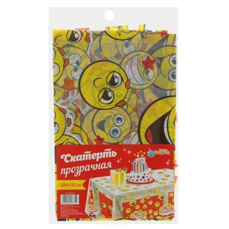 Скатерть одноразовая 130*200 Смайлы