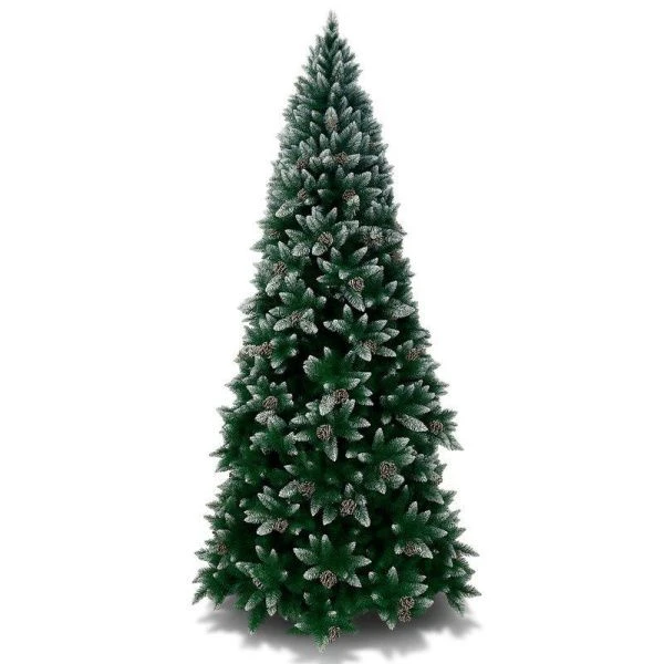 Елка искусственная 180см ЗАСНЕЖЕННАЯ с шишками 680 веток 6см pvc JC-14504/JC-14949 (1)