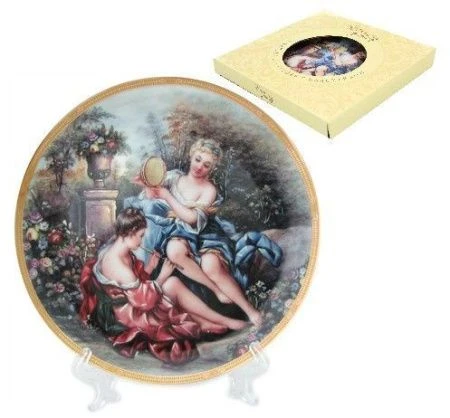 яяяТарелка декоративная 18см ПОДРУГИ В САДУ (36)