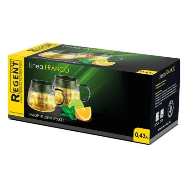 Кружки набор 2шт 430мл стекло Franco 93-FR-BR-02-430 (12)