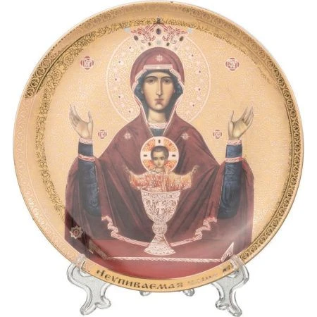 яяяТарелка декоративная фарфор НЕУПИВАЕМАЯ ЧАША 18.5см (48) ВЫВОД