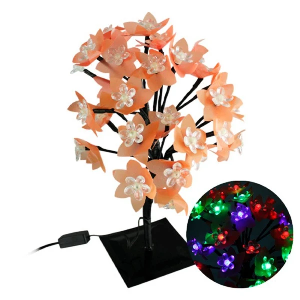 Дерево светодиодное 38см ЦВЕТЫ (28 диодов многоцветных) JC-5851 (50)