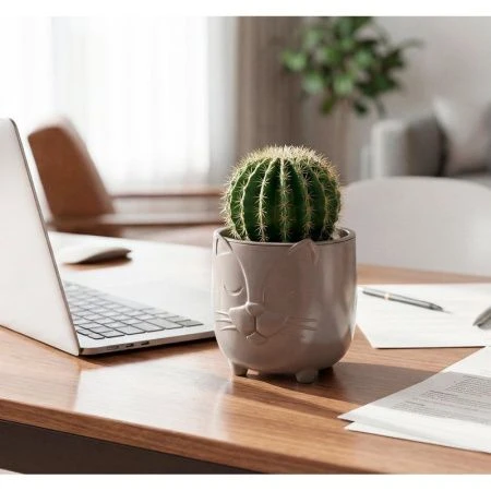 Кашпо 650мл d115мм пластик БАСЯ со вставкой французcкий серый (6)