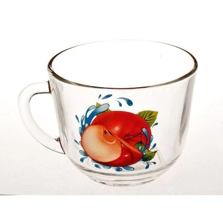 Кружка 200мл стекло Гламур ЯБЛОКО КРАСНОЕ (40)