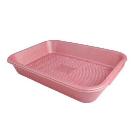 Туалет для кошек с сеткой № 1 36*26,5*6,5см пластик розовый (20)