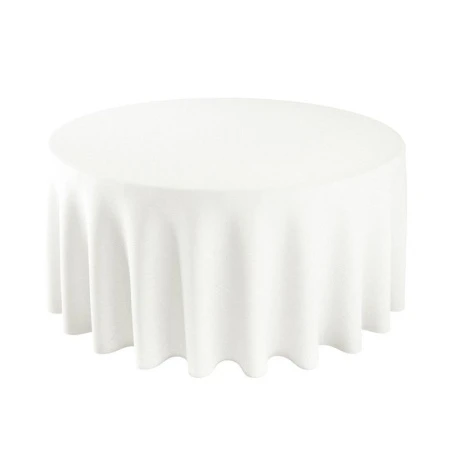 Скатерть одноразовая полиэтилен d213см круглая белая 30В-2 (144)