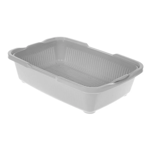 Туалет для котят мал. 36,5*25,5*9,5см пластик с сеткой пластик светло-серый (30)