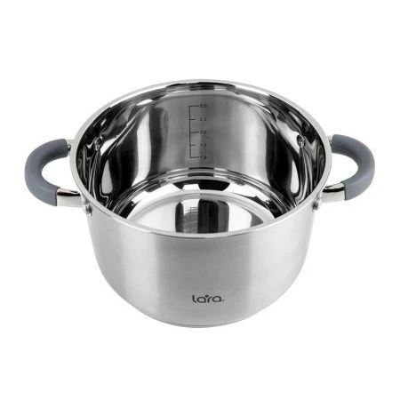 Кастрюля 2,1л h10,5см нерж.сталь КАЛИПСО стекл.крышка с силикон.обод. 16см капс.индукц.дно LR02-272