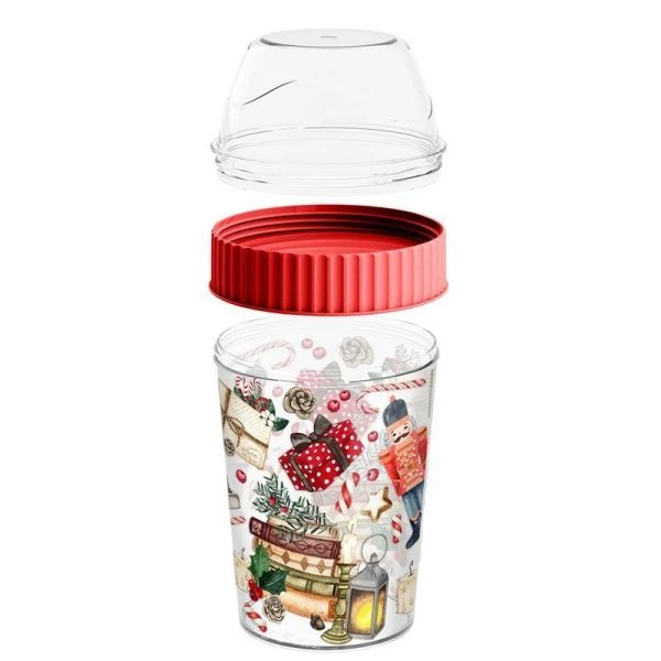 Контейнер для завтрака 440мл пластик ИГРУШКИ с декором красный (16) 223137306/03