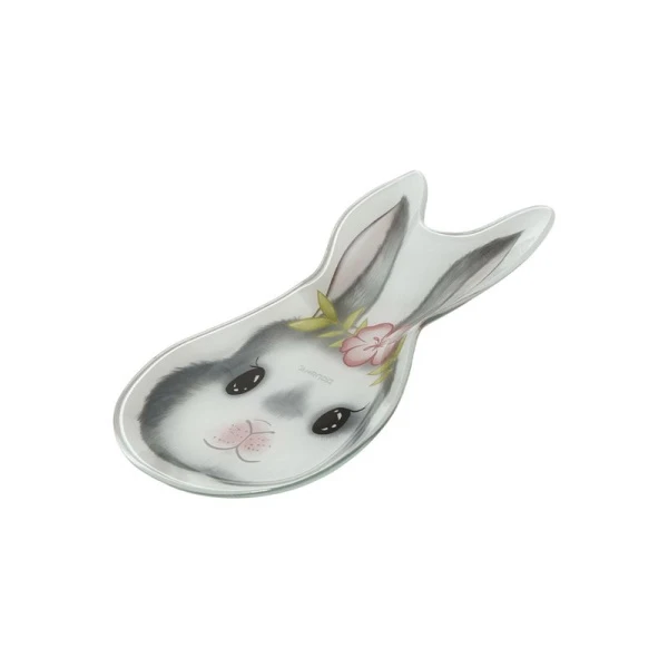 Блюдо сервировочное 21*13,5*1,8см стекло ЦВЕТОЧНЫЙ КРОЛИК 7258264