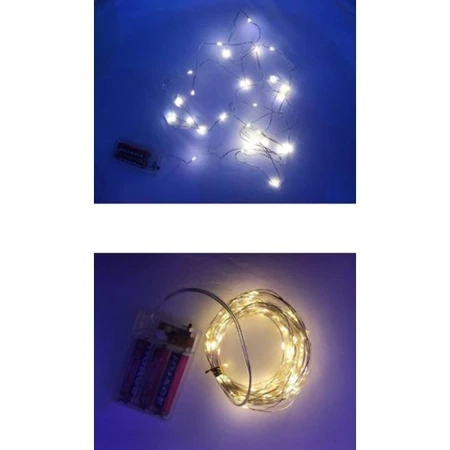 Гирлянда эл. НИТЬ 5м (50 диодов, 2 батарейки) (белый) JC-10258 (200)