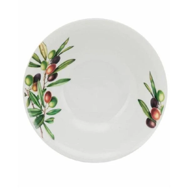 Тарелка мелкая 20см фарфор ОЛИВКИ плоская круглая (12/72)