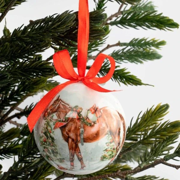 Игрушка новогодняя Шар 7см пенопласт Лошадка Bright horse ANLAF-XSR29034