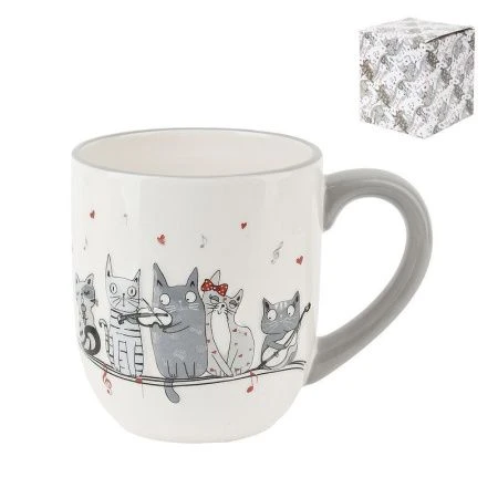 Кружка 500мл керамика КОШАЧЬЯ СИМФОНИЯ подар.уп. (36)