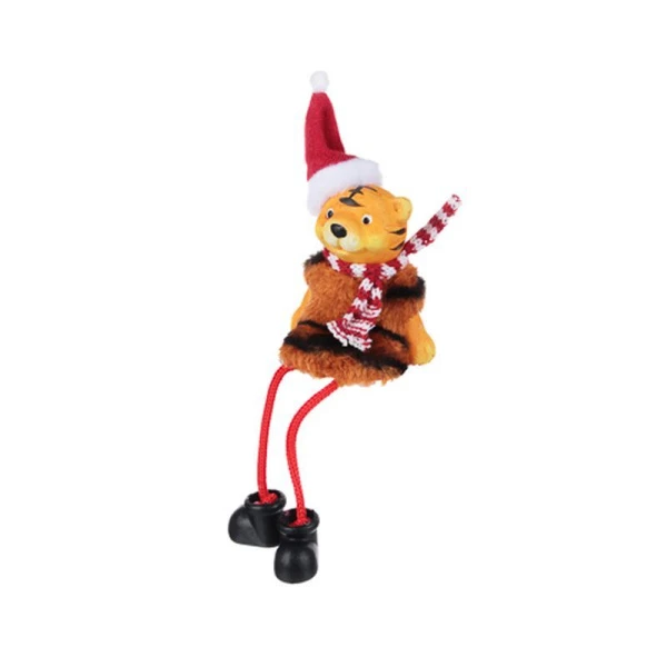 Игрушка новогодняя Тигр с ножками керамика/иск.мех 6,5*5,8*8см (6/180)