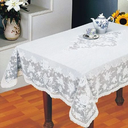 Скатерть 54*72 (135*180см) ПВХ ОВАЛ EMBOSSED белая FC-101 (48)