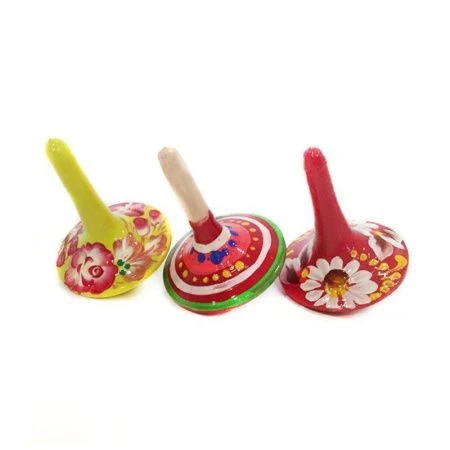 Игрушка дерево Юла с хохломской росписью (1)