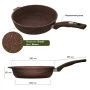 Сковорода 26см алюминий АП ГРАНИТ BROWN несъемная ручка стекл.крышка (5)