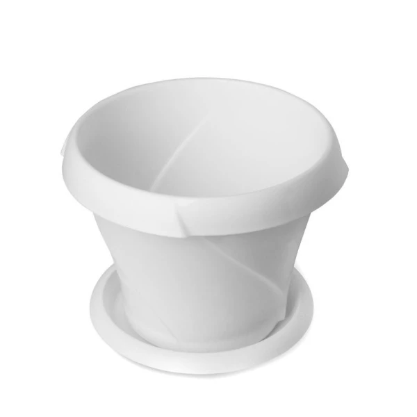 Кашпо 1,4л d170мм пластик ФЛОРИАНА с поддоном белое С385БEЛ (28)