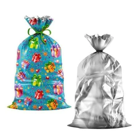 Пакет новогодний металлизированный ПП 20*35см 25мкм Сюрприз из мешка (100/2000)