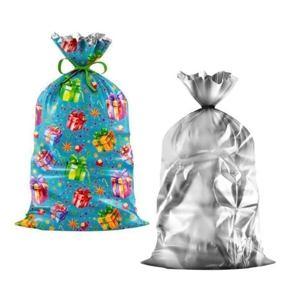 Пакет новогодний металлизированный ПП 20*35см 25мкм Сюрприз из мешка (100/2000)