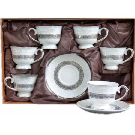 Кофейный набор 12пр фарфор на 6 персон 90мл, блюдце d11см 08-0023 (12)