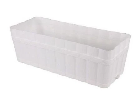 Балконный ящик 12л 46*19*15,5см пластик ИЗЮМИНКА с поддоном прямоугольный белый (14)