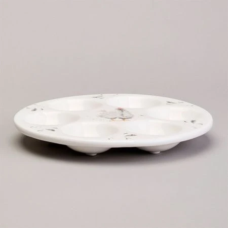 Блюдо на 6 яиц 18*18*2,5см керамика FUNNY HENS (36)